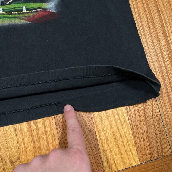 Vintage 90s United We Stand T-Shirt Large Black USA Flag Eagle SingleStitch Flaw - Picture 7 of 8